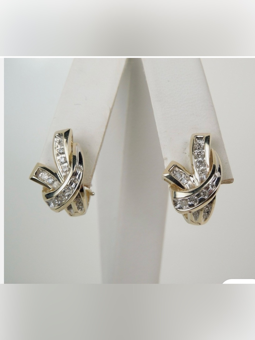 14k Gold Crisscross Diamond Earrings - Women's Jewelry